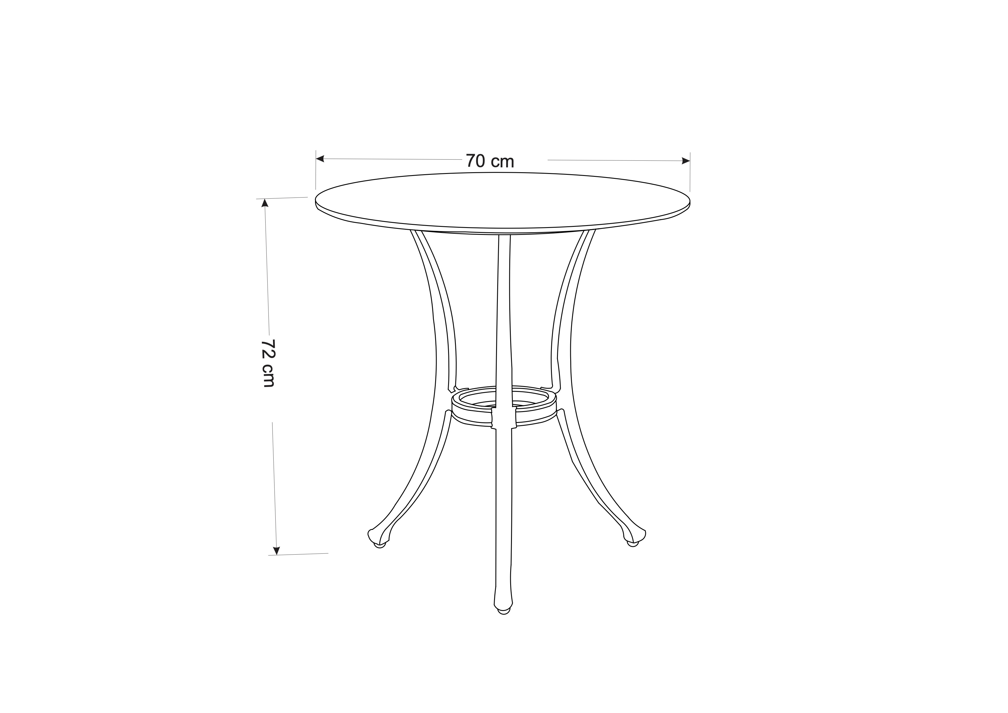 Avebury Bistro Set dimensions
